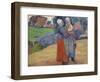 Breton Peasant Women Having a Conversation, 1894-Paul Gauguin-Framed Premium Giclee Print