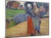 Breton Peasant Women Having a Conversation, 1894-Paul Gauguin-Mounted Giclee Print