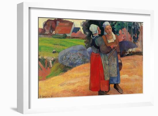 Breton Peasant Women-Paul Gauguin-Framed Art Print