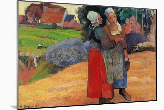 Breton Peasant Women-Paul Gauguin-Mounted Art Print