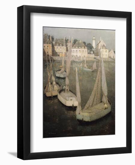 Breton Port by Moonlight; Port Breton Au Clair De Lune-Henri Eugene Augustin Le Sidaner-Framed Giclee Print