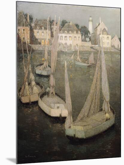 Breton Port by Moonlight-Henri Eugene Augustin Le Sidaner-Mounted Giclee Print