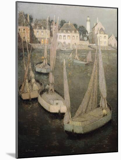 Breton Port by Moonlight-Henri Eugene Augustin Le Sidaner-Mounted Giclee Print