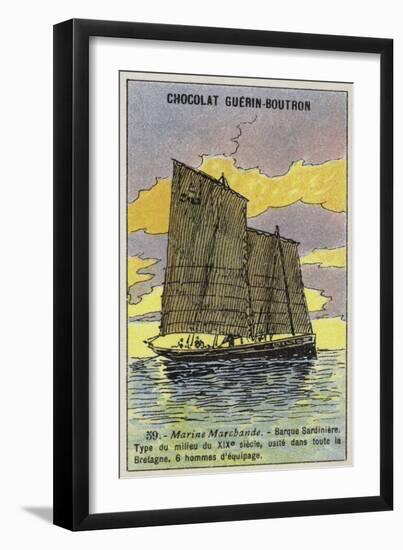 Breton Sardine Fishing Boat, Mid 19th Century-null-Framed Giclee Print