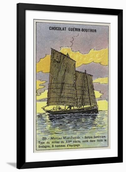 Breton Sardine Fishing Boat, Mid 19th Century-null-Framed Giclee Print