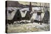 Breton Village in Snow-Paul Gauguin-Stretched Canvas