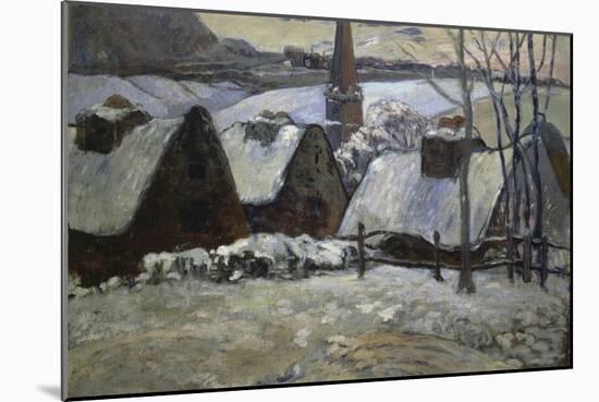 Breton Village in Winter, 1894-Paul Gauguin-Mounted Giclee Print