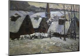 Breton Village in Winter, 1894-Paul Gauguin-Mounted Giclee Print