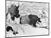 Breton Washerwomen, 1889 (Zincograph on Paper) (B/W Photo)-Paul Gauguin-Mounted Giclee Print