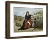 Breton Woman and Her Little Girl, 1855-65-Jean-Baptiste-Camille Corot-Framed Giclee Print