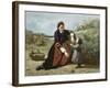 Breton Woman and Her Little Girl, 1855-65-Jean-Baptiste-Camille Corot-Framed Giclee Print