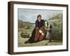 Breton Woman and Her Little Girl, 1855-65-Jean-Baptiste-Camille Corot-Framed Giclee Print