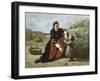 Breton Woman and Her Little Girl, 1855-65-Jean-Baptiste-Camille Corot-Framed Giclee Print