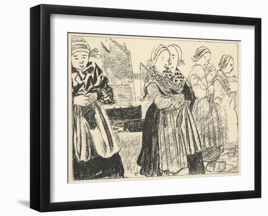 Breton Women (Bretonnes), 1895 (Litho)-Charles Cottet-Framed Giclee Print