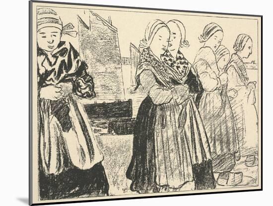 Breton Women (Bretonnes), 1895 (Litho)-Charles Cottet-Mounted Giclee Print