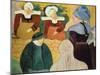 Breton Women on a Wall, 1892-Emile Bernard-Mounted Giclee Print