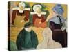 Breton Women on a Wall, 1892-Emile Bernard-Stretched Canvas