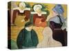 Breton Women on a Wall, 1892-Emile Bernard-Stretched Canvas