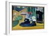 Bretons with Umbrellas, 1892 (Oil on Canvas)-Emile Bernard-Framed Giclee Print