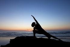 A Young Woman Performs Yoga at Blacks Beach in San Diego, California-Brett Holman-Photographic Print
