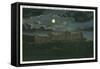 Bretton Woods, New Hampshire - Exterior View of Mt Washington Hotel at Night-Lantern Press-Framed Stretched Canvas