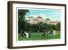 Bretton Woods, New Hampshire - Mount Washington Hotel View of Golf Gallery-Lantern Press-Framed Art Print