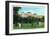 Bretton Woods, New Hampshire - Mount Washington Hotel View of Golf Gallery-Lantern Press-Framed Art Print