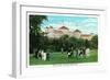 Bretton Woods, New Hampshire - Mount Washington Hotel View of Golf Gallery-Lantern Press-Framed Art Print