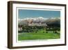 Bretton Woods, New Hampshire - View of Mt Washington Hotel, Presidential Range-Lantern Press-Framed Art Print