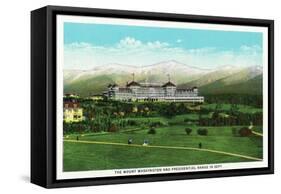 Bretton Woods, NH - Mt Washington Hotel, Presidential Range in September-Lantern Press-Framed Stretched Canvas