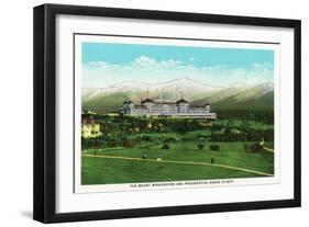 Bretton Woods, NH - Mt Washington Hotel, Presidential Range in September-Lantern Press-Framed Art Print