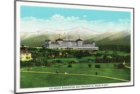 Bretton Woods, NH - Mt Washington Hotel, Presidential Range in September-Lantern Press-Mounted Art Print