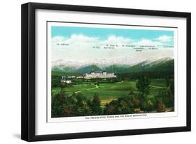 Bretton Woods, NH - Mt Washington Hotel, Presidential Range View No. 3-Lantern Press-Framed Art Print