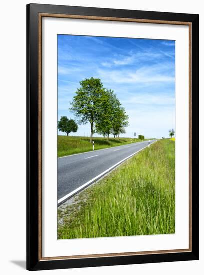 Breuberg, Hesse, Germany, Country Road in Spring-Bernd Wittelsbach-Framed Photographic Print