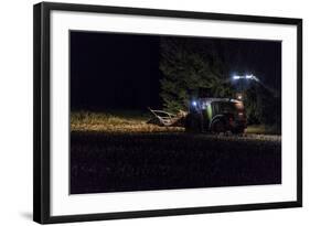 Breuberg, Hesse, Germany, Maize Harvest by Night-Bernd Wittelsbach-Framed Photographic Print