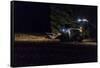 Breuberg, Hesse, Germany, Maize Harvest by Night-Bernd Wittelsbach-Framed Stretched Canvas