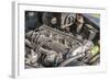 Breuberg, Hessen, Germany, Engine of a Jaguar Mk 2, Year of Manufacture 1961-Bernd Wittelsbach-Framed Photographic Print