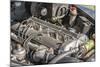 Breuberg, Hessen, Germany, Engine of a Jaguar Mk 2, Year of Manufacture 1961-Bernd Wittelsbach-Mounted Photographic Print