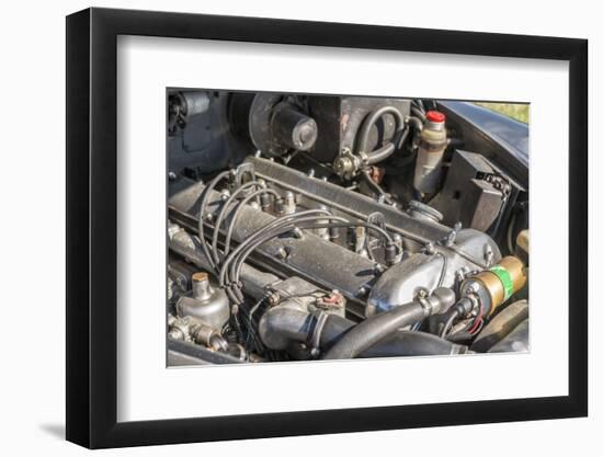 Breuberg, Hessen, Germany, Engine of a Jaguar Mk 2, Year of Manufacture 1961-Bernd Wittelsbach-Framed Photographic Print