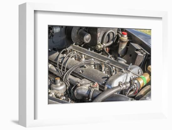 Breuberg, Hessen, Germany, Engine of a Jaguar Mk 2, Year of Manufacture 1961-Bernd Wittelsbach-Framed Photographic Print