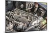 Breuberg, Hessen, Germany, Engine of a Jaguar Mk 2, Year of Manufacture 1961-Bernd Wittelsbach-Mounted Photographic Print