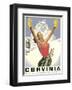 Breuil-Cervinia, Italy - Skier at Alpine Sky Resort - Valle D’Aosta (Aosta Valley)-Arnaldo Musati-Framed Art Print