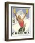 Breuil-Cervinia, Italy - Skier at Alpine Sky Resort - Valle D’Aosta (Aosta Valley)-Arnaldo Musati-Framed Art Print