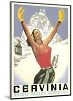 Breuil-Cervinia, Italy - Skier at Alpine Sky Resort - Valle D’Aosta (Aosta Valley)-Arnaldo Musati-Mounted Art Print