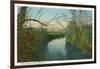 Brevard, North Carolina - French Broad River Scene-Lantern Press-Framed Art Print