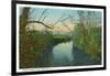 Brevard, North Carolina - French Broad River Scene-Lantern Press-Framed Art Print