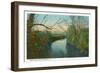 Brevard, North Carolina - French Broad River Scene-Lantern Press-Framed Art Print