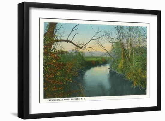 Brevard, North Carolina - French Broad River Scene-Lantern Press-Framed Art Print