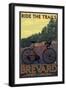 Brevard, North Carolina - Ride the Trails Bicycle-Lantern Press-Framed Art Print