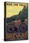 Brevard, North Carolina - Ride the Trails Bicycle-Lantern Press-Stretched Canvas